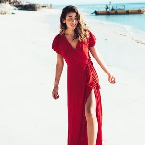 Rove Spanish Red Wrap Dress